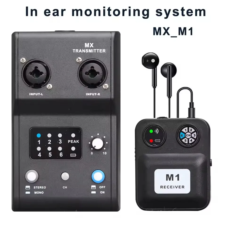 

Wireless In-Ear Monitors System Audio Receiver Transmitter Earphones for DJ Stage Studio Sound System Headset Mic Headphones