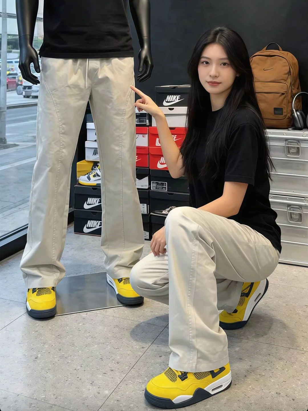 

Khaki Men's Spring Slim Fit Straight Leg Jeans Outdoor Hiking Mountain Climbing Pants Soft ell Windproof Casual Trousers