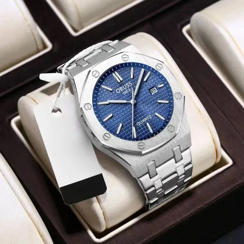 

Мужские часы, кварцевые часы, модные спортивные мужские часы с ремешком из нержавеющей стали