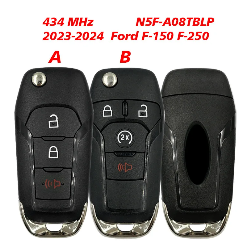 

DIYKEY 433MHz ID49 Chip FCC ID: N5F-A08TBLP P/N:164-R8334 Flip Keyless Remote Key Fob for Ford F-150 F-250 2023 2024