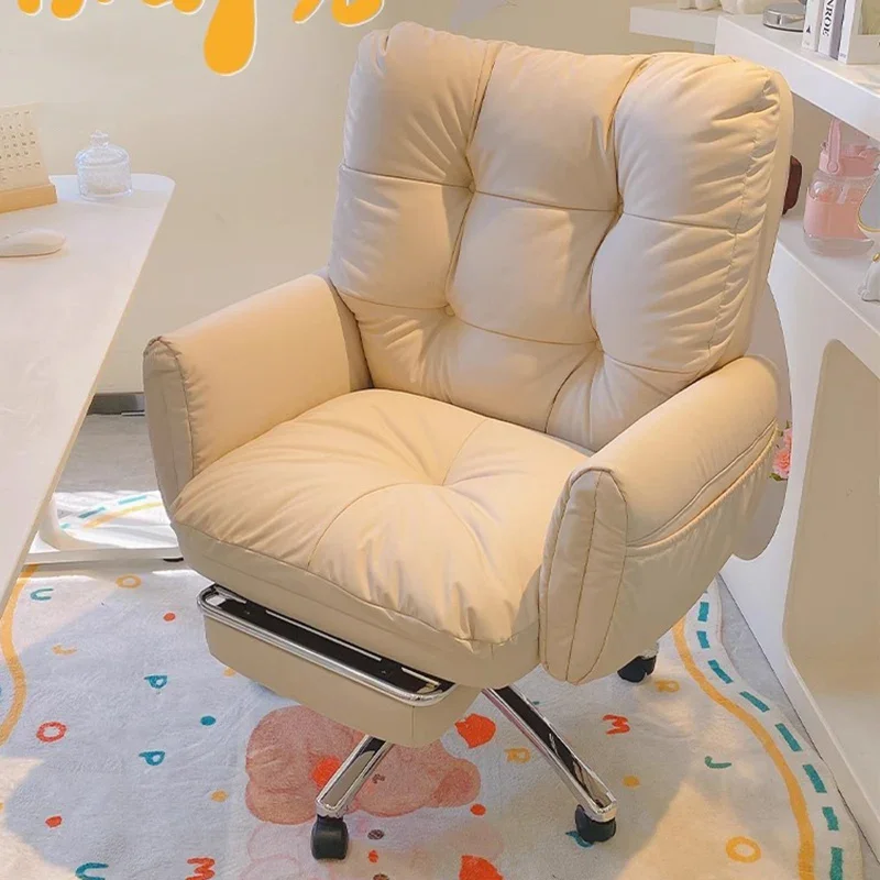 Sillas de oficina blancas ajustables, sillas de oficina ergonómicas modernas giratorias para estudio, sillón reclinable Playseat, accesorios para Cadeira De Escritorio