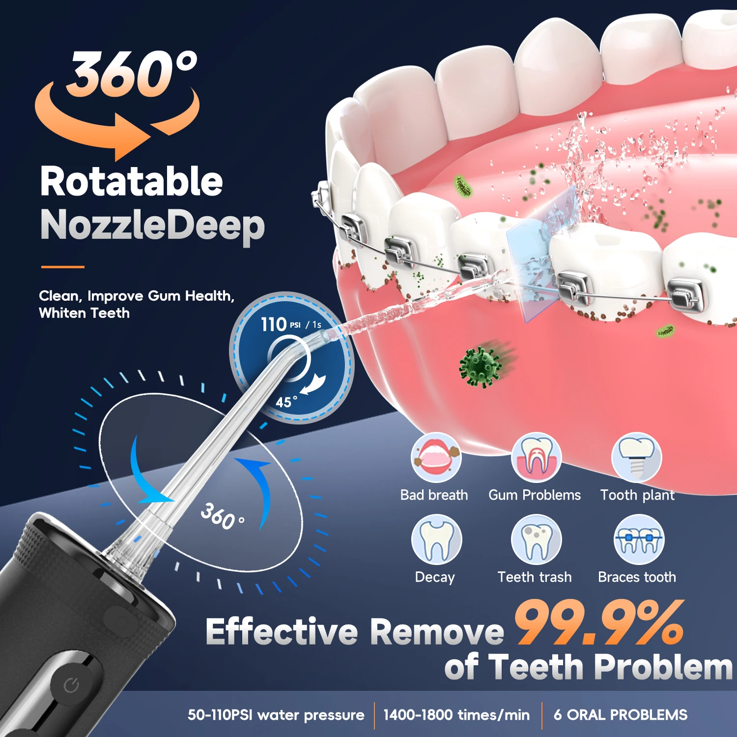 Munddusche zur Zahnaufhellung