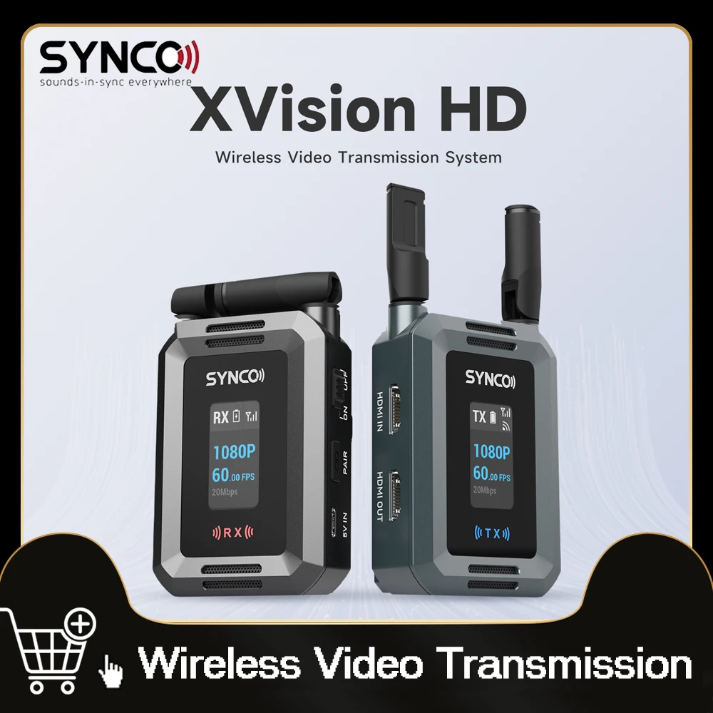 

SYNCO Xvison HD Wireless Video Transmission System 1080P 60fps Transmitter Receiver 300m Maximum Transmission Distance