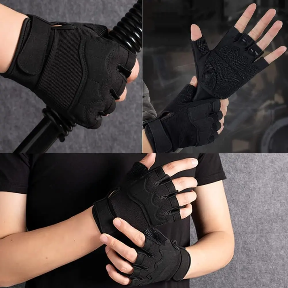 Fingerlose Taktische Handschuhe Gepolsterte Leichte Atmungsaktive Kletterhandschuhe für Felsklettern Radfahren und Bergsteigen – Detail 5