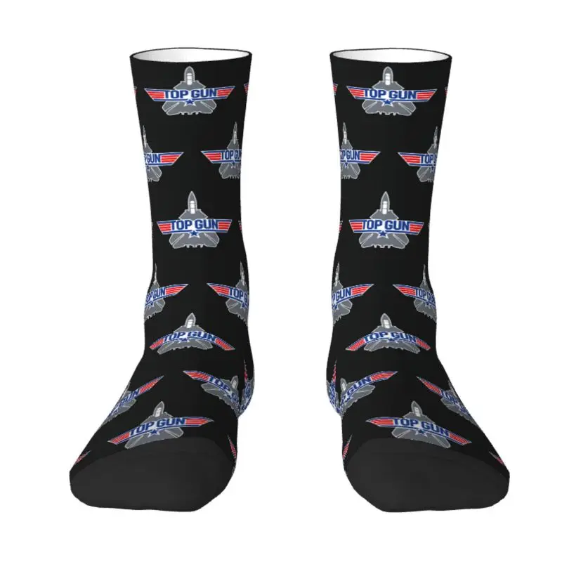 Fun Men\'s Fighter Jets Top Gun Dress Socks Unisex Breathbale Warm 3D Print Maverick Film Crew Socks