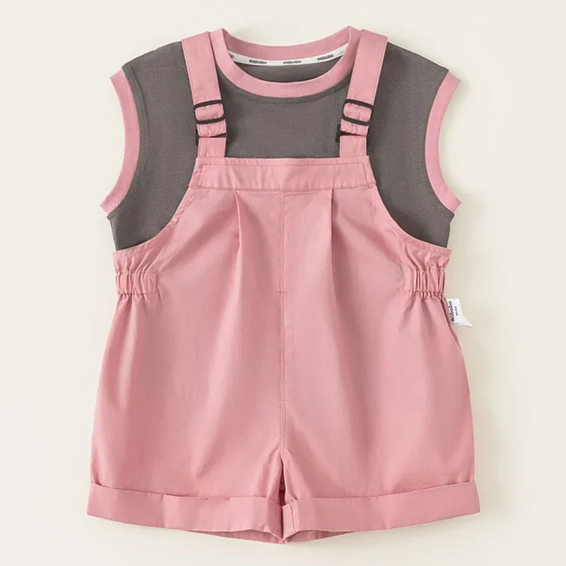 

2Piece Sets Summer Toddler Girl Clothes Korean Fashion Cute Pink Sleeveless Cotton Baby Tops+Shorts Boutique Kids Clothing B093