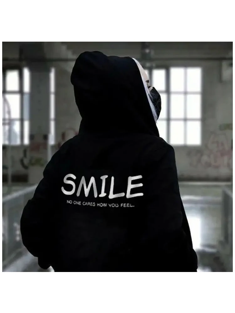 smile no one cares how you feel Women Hoody Sweatshirts Pullovers unisex quote pure cotton Streetwear jumper casual tops hoodies