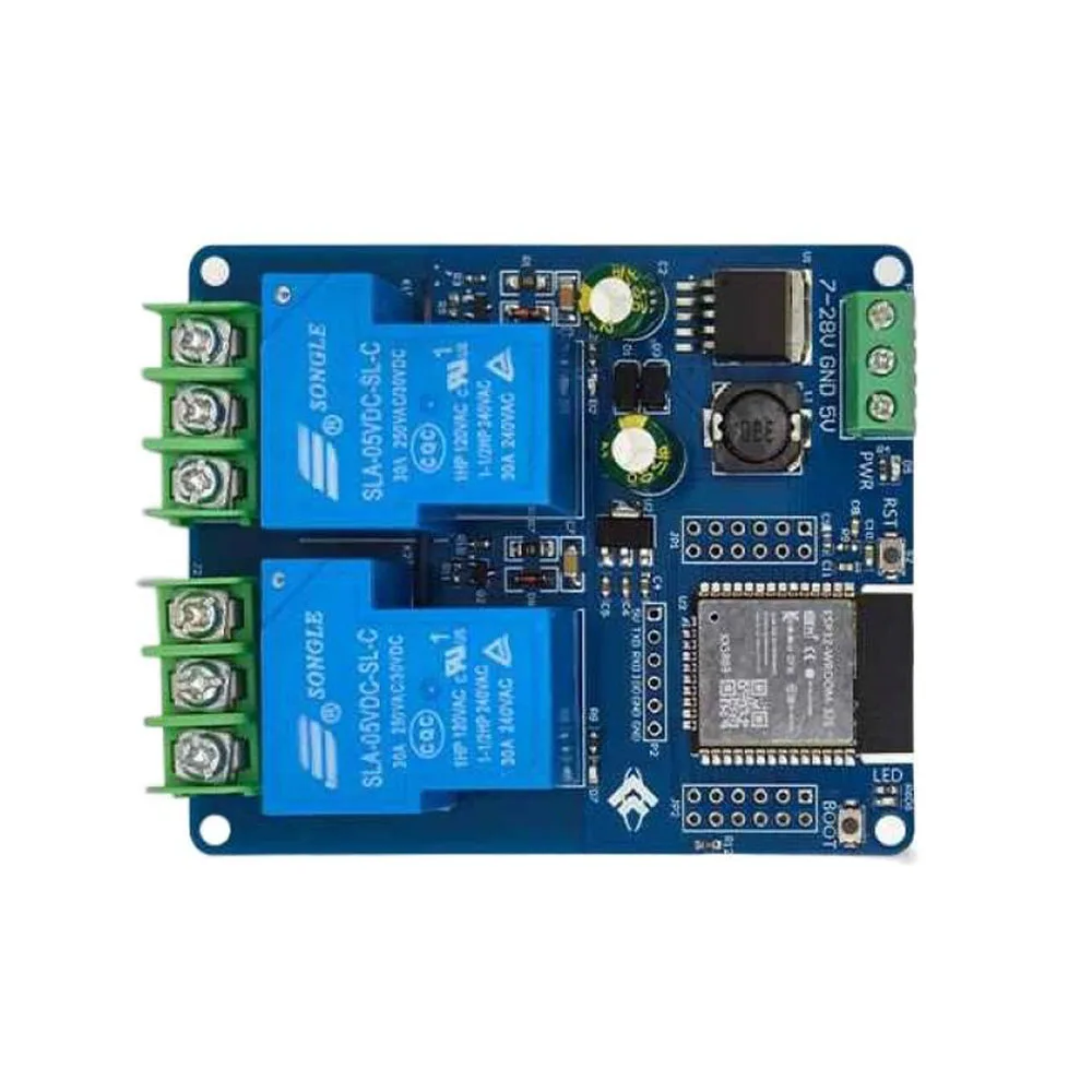 

DC7-28/5V Power Supply WIFI Bluetooth-compatible 2-Channel 30A Relay Module Development Board ESP32 Secondary Development