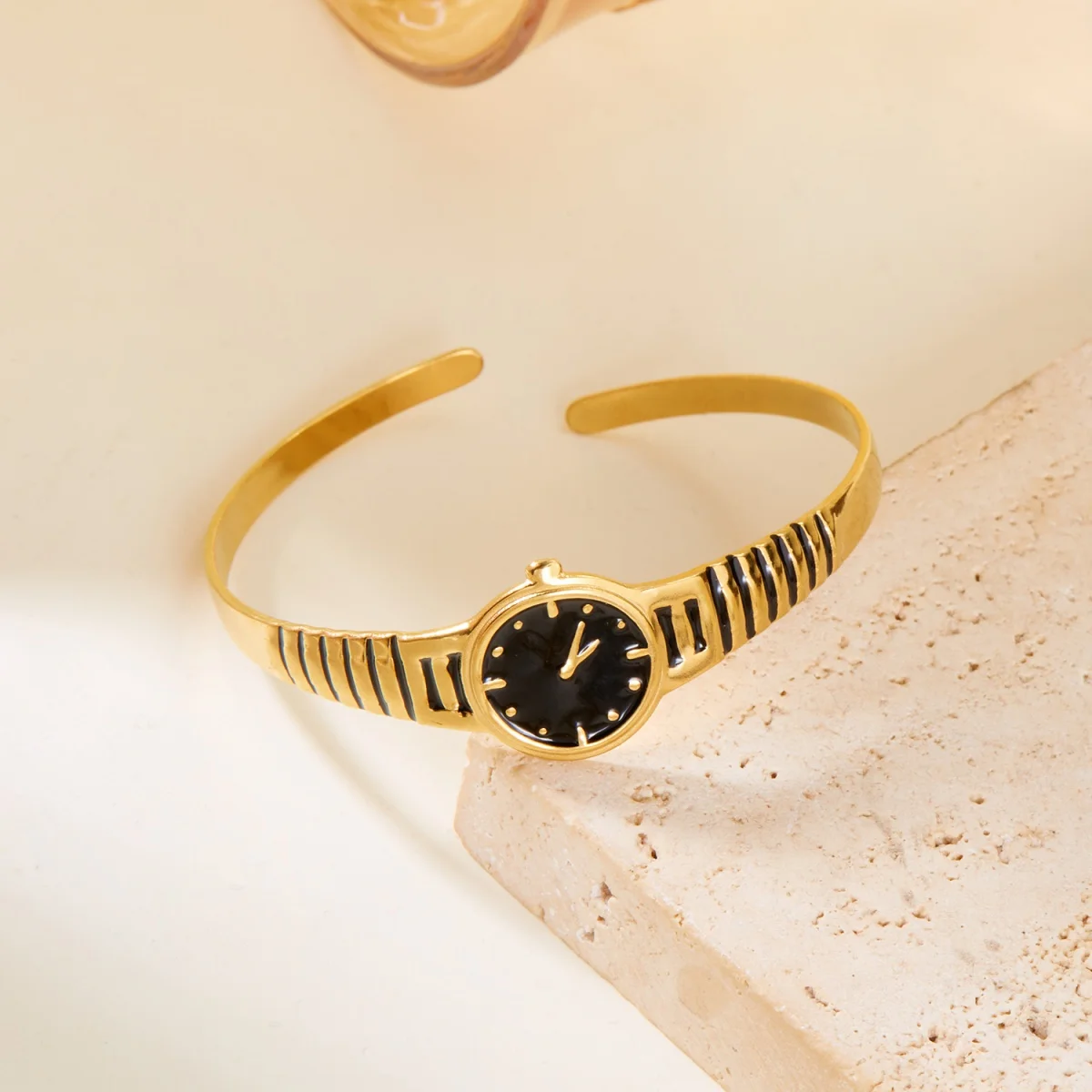 Kreatywne bransolety mankietowe ze stali nierdzewnej w kształcie zegarka na rękę dla kobiet i mężczyzn, proste metalowe bransolety zegarkowe, punkowa biżuteria na imprezę.