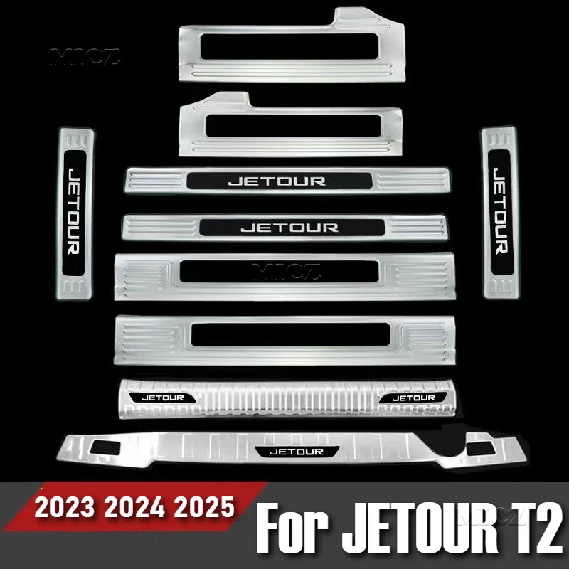

Автомобильные аксессуары для JETOUR T2 2023 2024 2025, накладка на порог из нержавеющей стали, защита на порог, педаль приветствия