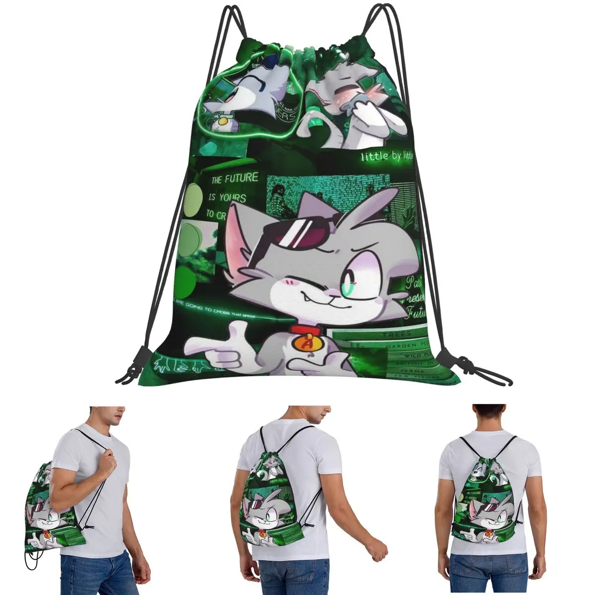 Cartoon Popular Funny Acenix Backpacks Fashion Drawstring Bags Storage Bag Book Bags for Travel Students