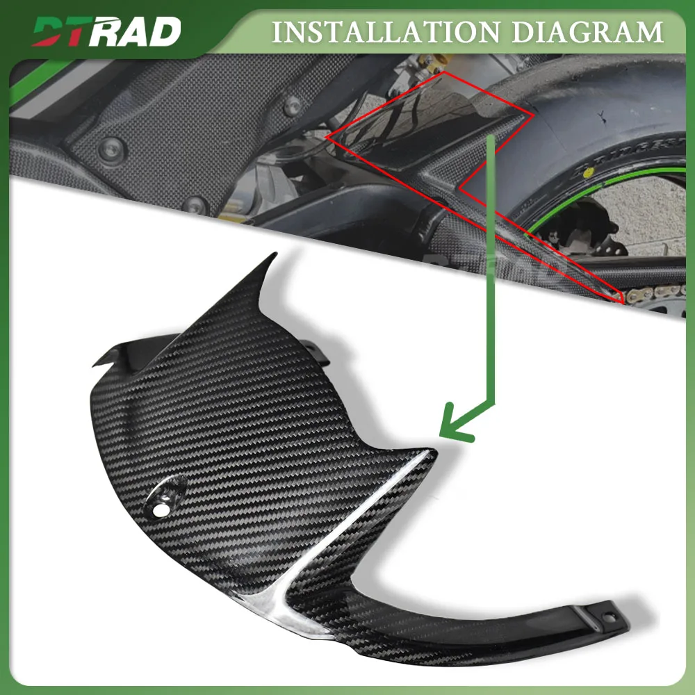 For KAWASAKI ZX-10R ZX10R 2017 - 2022 ZX 10R Carbon Fiber Rear mudguar Motorcycle Fender Accessories Mudguard Cover Fairing Kit