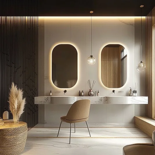 European Rectangular LED Mirror Adjustable Frameless Bathroom Wall Light for Barber Shop Birthday or Wedding