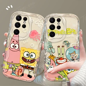 Entzückende Telefonabdeckung SpongeBobs Wave, Silikonabdeckung für Samsung Galaxy S24 Ultra S23 S22 Plus S20 S25 A55 A35 A15 A05 A05S 12 HauptverkaufsspongeBob Grande - №7