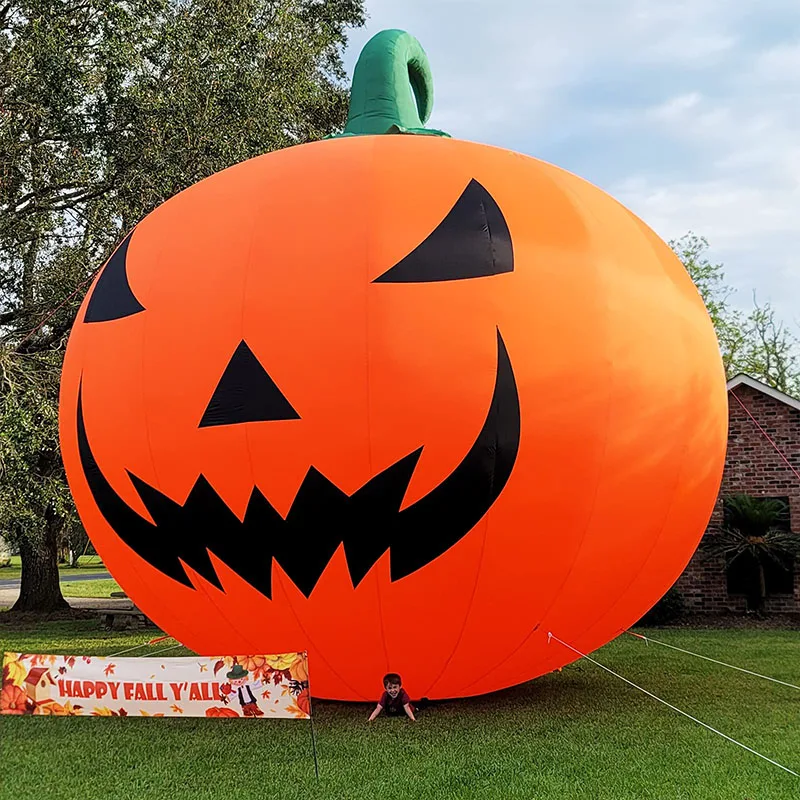 

Giant Pumpkin Ghost Inflatable Ball Sphere Advertising Inflatable Pumpkin Balloon 20ft 26ft 30ft Blow Up Halloween Decoration