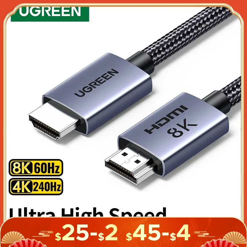 

UGREEN HDMI Cable 8K/60Hz for PS5 Xiaomi TV Box Ultra High Speed Certified 8K@60Hz Cable 48Gbps Dolby Vision HDCP2.3