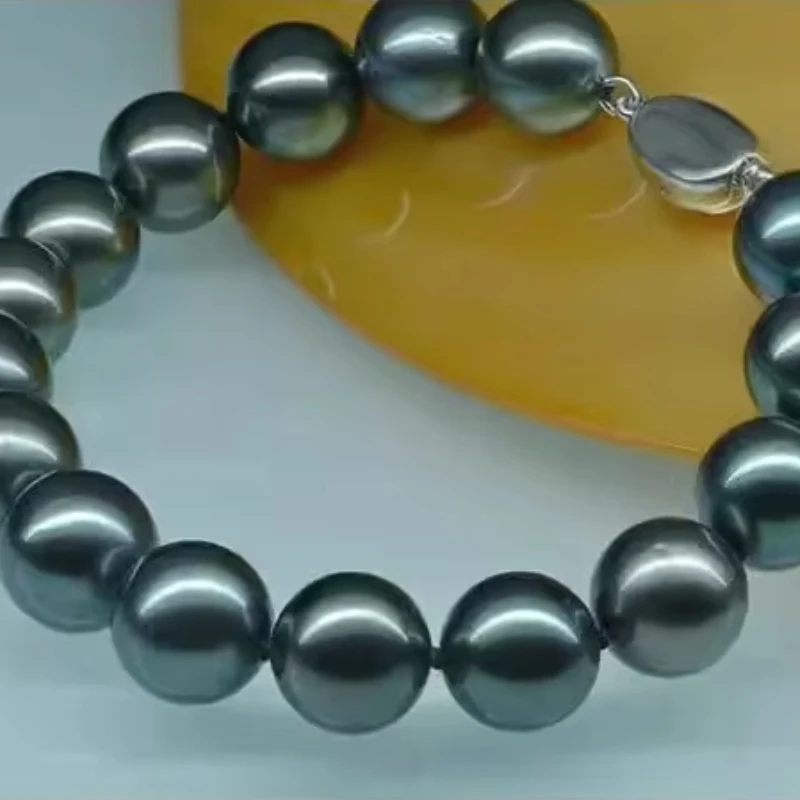 Natural Peacock Green Pearl Bracelet, 7.5 Inches, 10-11mm, 925 Sterling Silver Clasp, Elegant Jewelry for Women