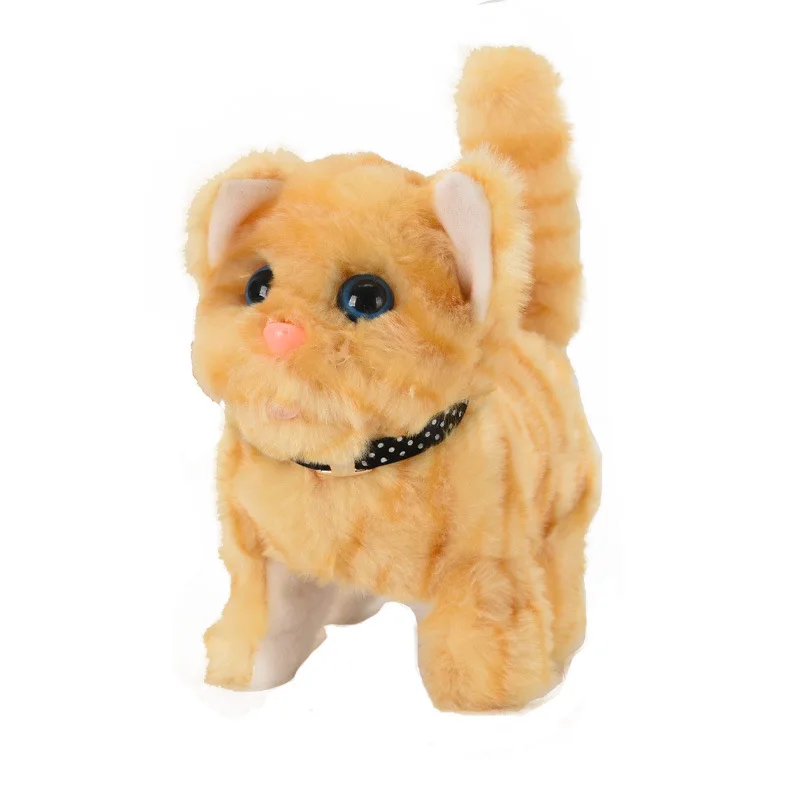 Simulation Electric Plush Puppy Doll Toy Lovely Realistic Interactive Plush Cat Soft Stuffed Animal Electric Kitten Plush Toy