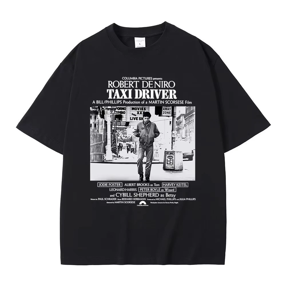 2026 Limited Classic Horror Thriller Movie Movie Taxi Driver Robert De Niro Graphic T-shirt Men Women Short Sleeve Crew Neck Tee