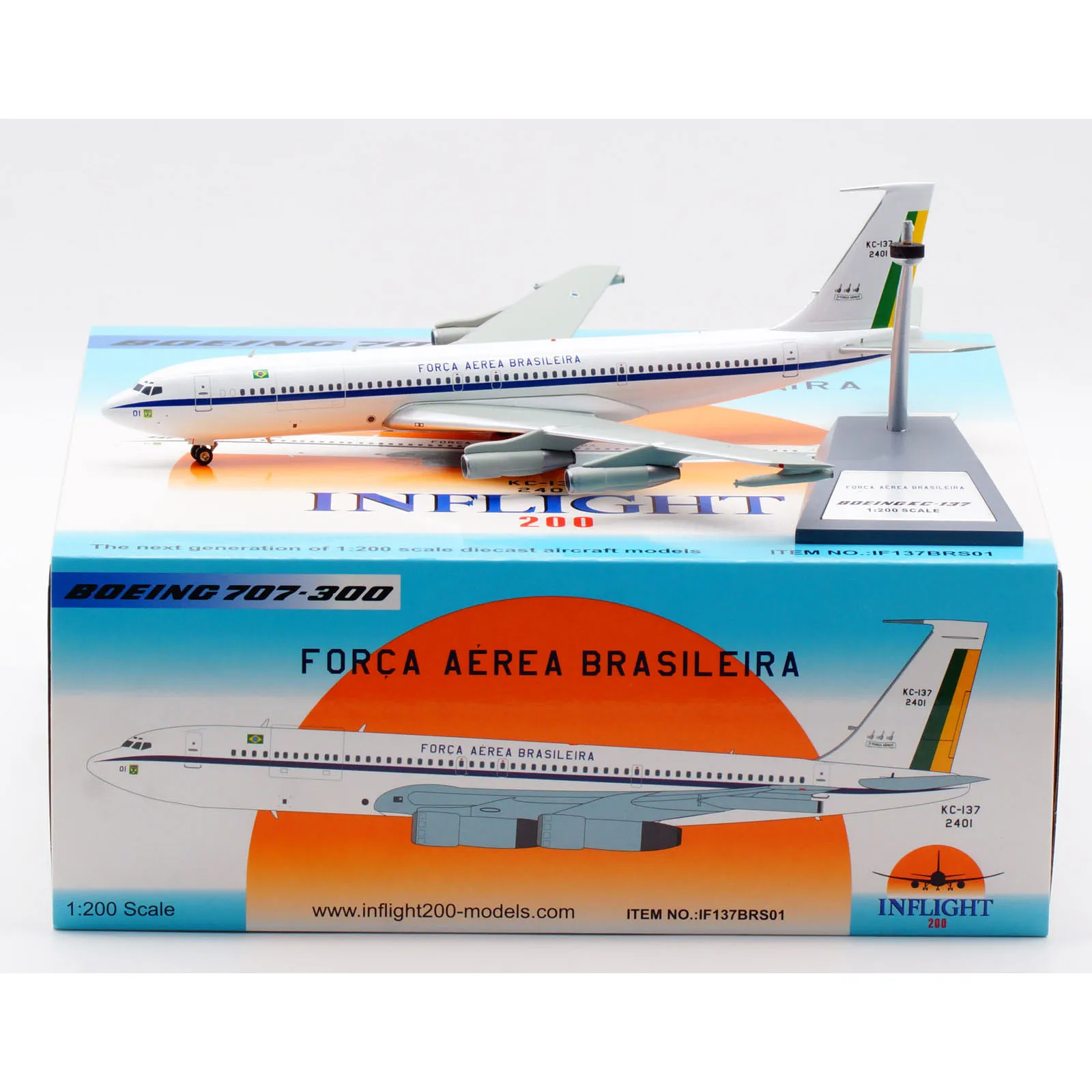 

IF137BRS01 Alloy Collectible Plane Gift INFLIGHT 1:200 BRAZIL AIR FORCE Boeing B707-300 Diecast Aircraft Jet Model 2401