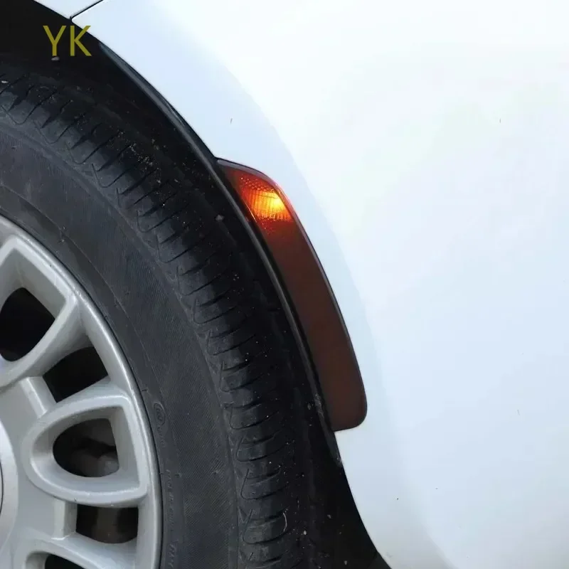 

For Fiat 500 2010-2015 ABS Blackened Car Front Back Car Wheel Eyebrow Turn Signal Side Turn Signal Light Cover Car Accessories