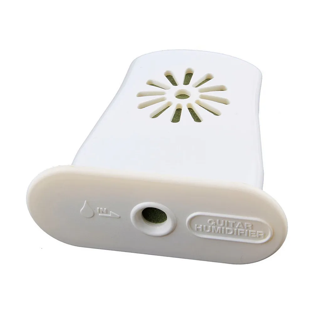 Guitar Humidifier White 8x6x2cm Plastic Acoustic Instrument Moisture Controller Even Slow Release No Contact No Scratch Sound