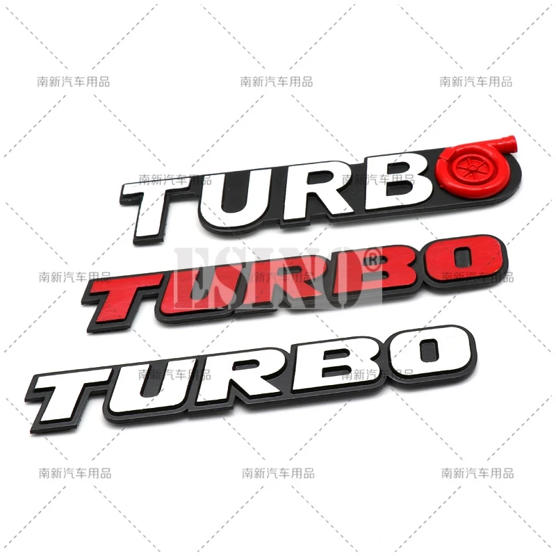 3D Turbo Metal Aluminium Alloy RearTrunk Fender Adhesive Badge Body Tailgate Displaceme Decorative Emblem