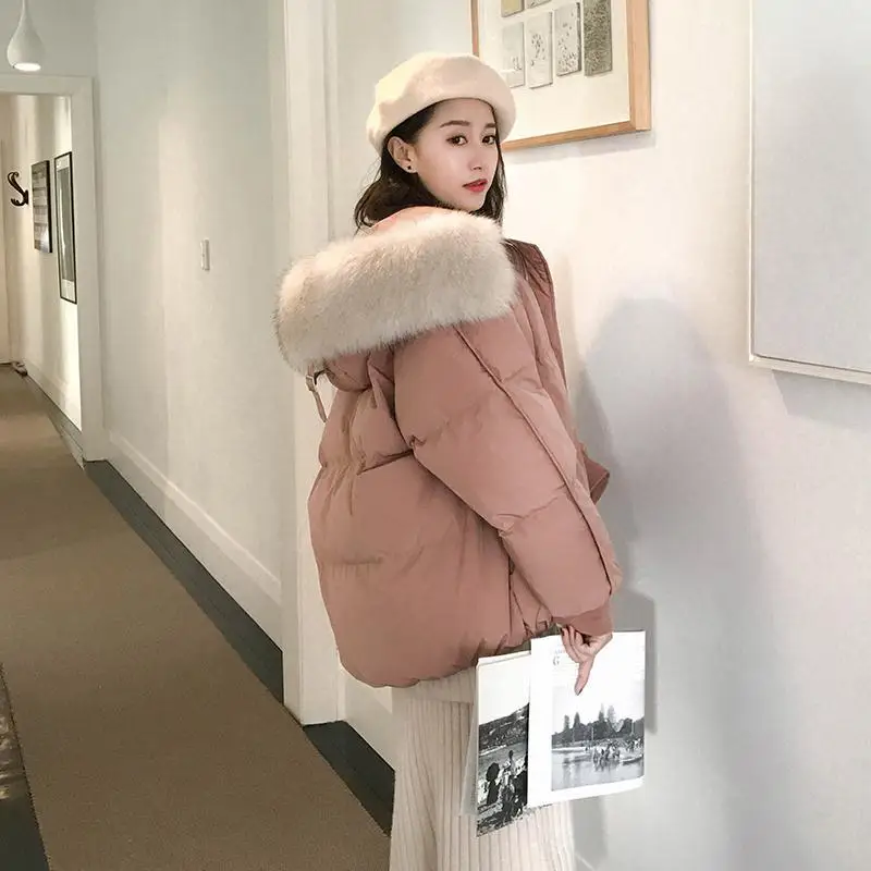 

​​2025 Women's Short Puffer Coat Fashionable Oversized Quilted Jacket Thickened Winter Outerwear Student Casual Parka​​