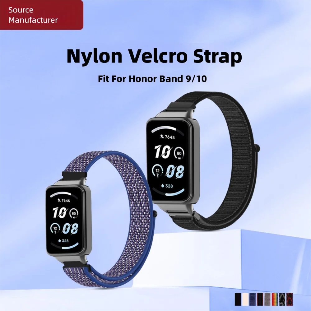 For Honor Band 9/10 Breathable Replacement Nylon Strap Quick Release Washable Lightweight Sport Smart Watch Wristband Men Women