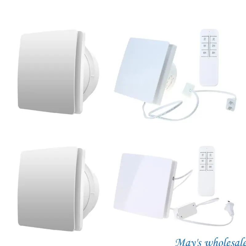 مروحة صغيرة لاستخراج الهواء تدفقات هواء قوية مروحة جدارية مؤقتات قابلة للتعديل مروحة الحمام كشف الرطوبة مروحة تنفيس الحمام 448A