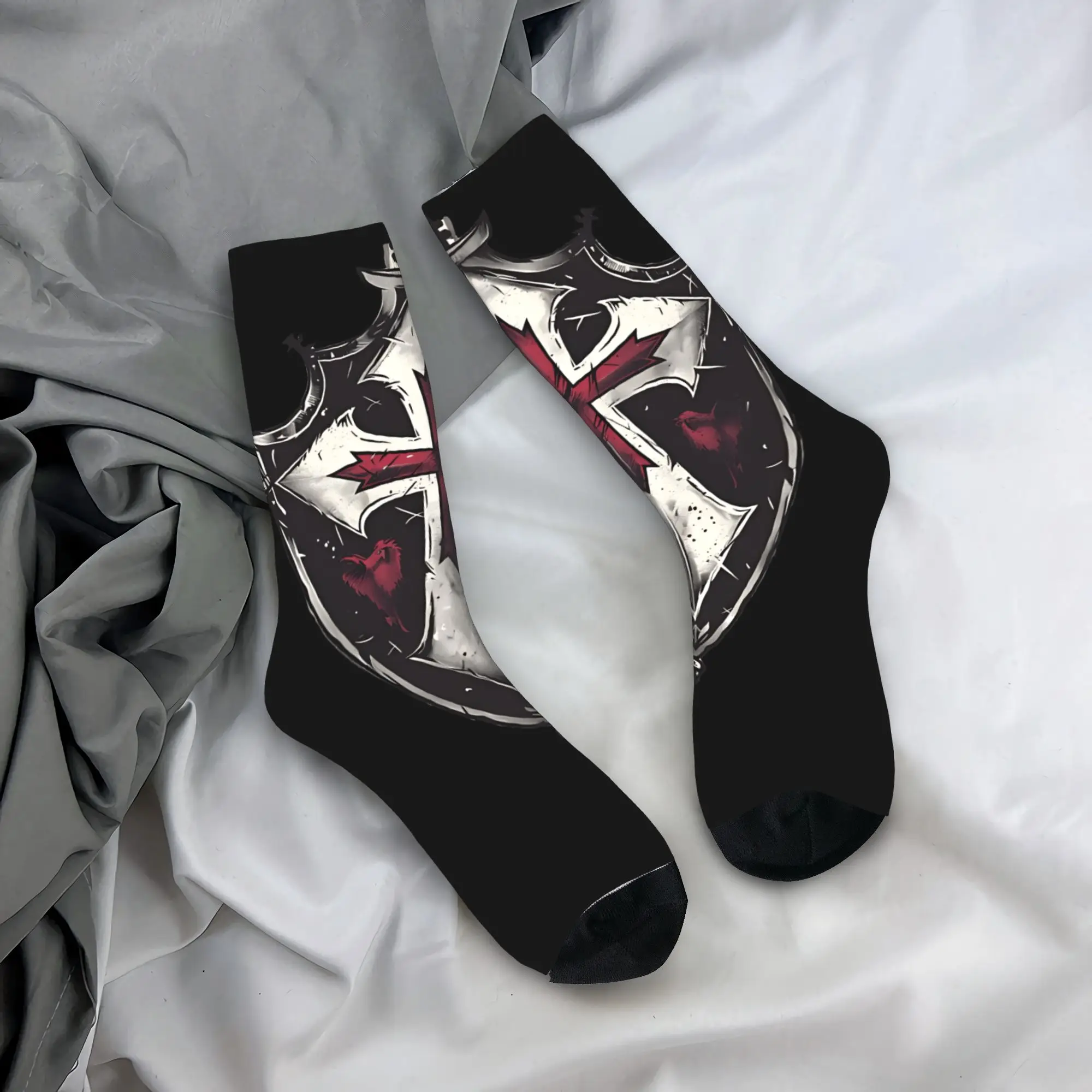 

Men Socks Knights Templar Stockings Autumn Funny Medium Soft Socks Design Cycling Anti Skid Socks