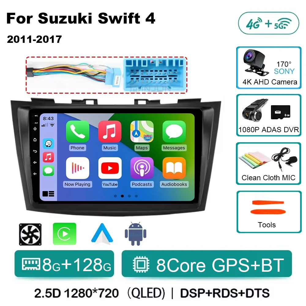 Android 15 Autoradio Stereo Voor Suzuki Swift 4 2011 2012 2013 2014-2017 Multimedia Video Player Carplay auto Audio Stereo GPS