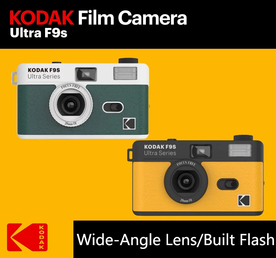 Kodak Ultra F9s Camera 135mm Original Retro Camera Film 35mm Film With Flash Manual Non-Disposable Camera Reusable Replaceable