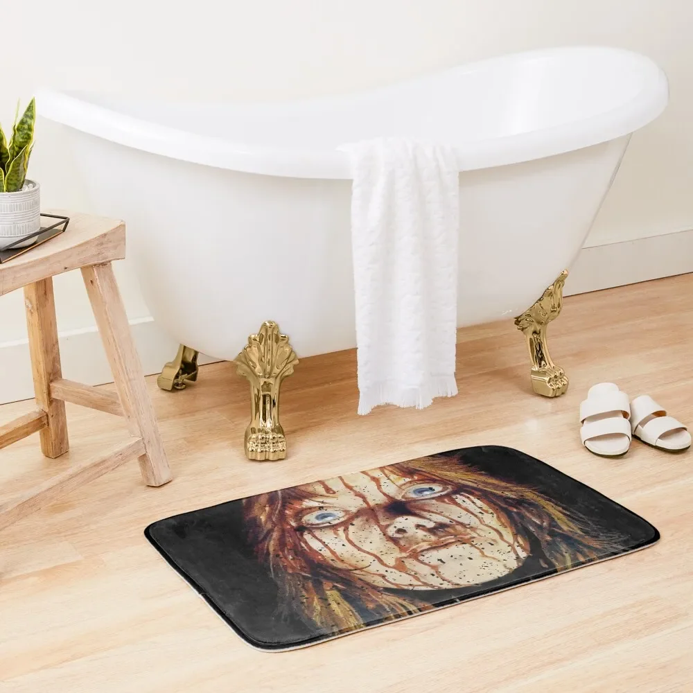 

Old horror cult movie bloody face Bath Mat Toilet Floor Carpet Bathroom Absorbent Rug For Hallway On The Floor Mat