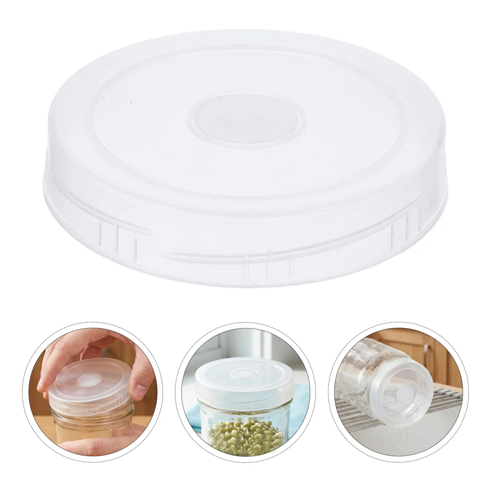 28Pcs Mason Jar Sprouting Lids 70Mm Mouth Plastic Sprout Lids with Mesh Screen for Seed Sprouting Alfalfa Beans Broccoli Mason