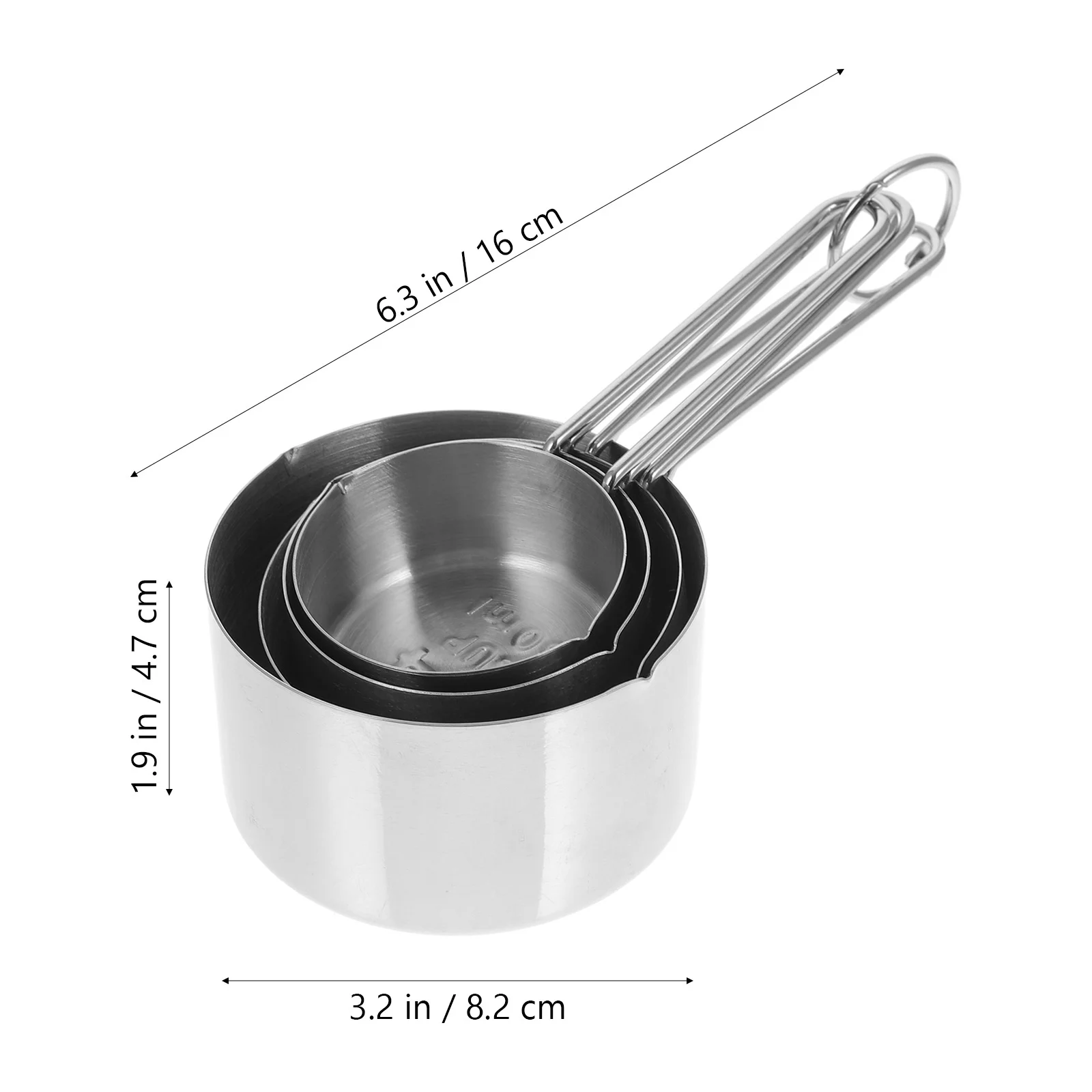 

1 Stainless Steel Measuring Cups Set Kitchen Baking Graduated Scale Spoon Tool Home Cooking Quantitative Spoons Easy