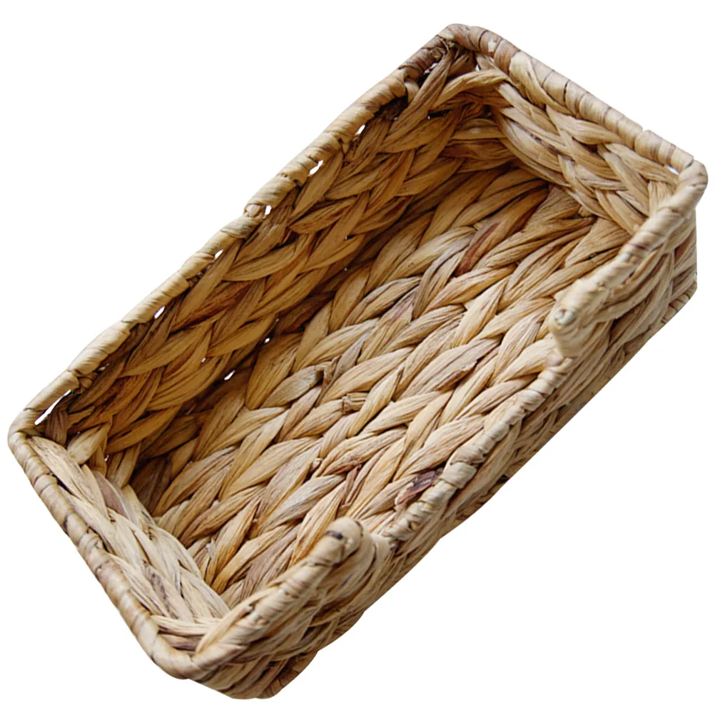 

Rattan Storage Basket Desk Desktop Baskets Woven Decorative Home Office Bedroom Study Snack Practical