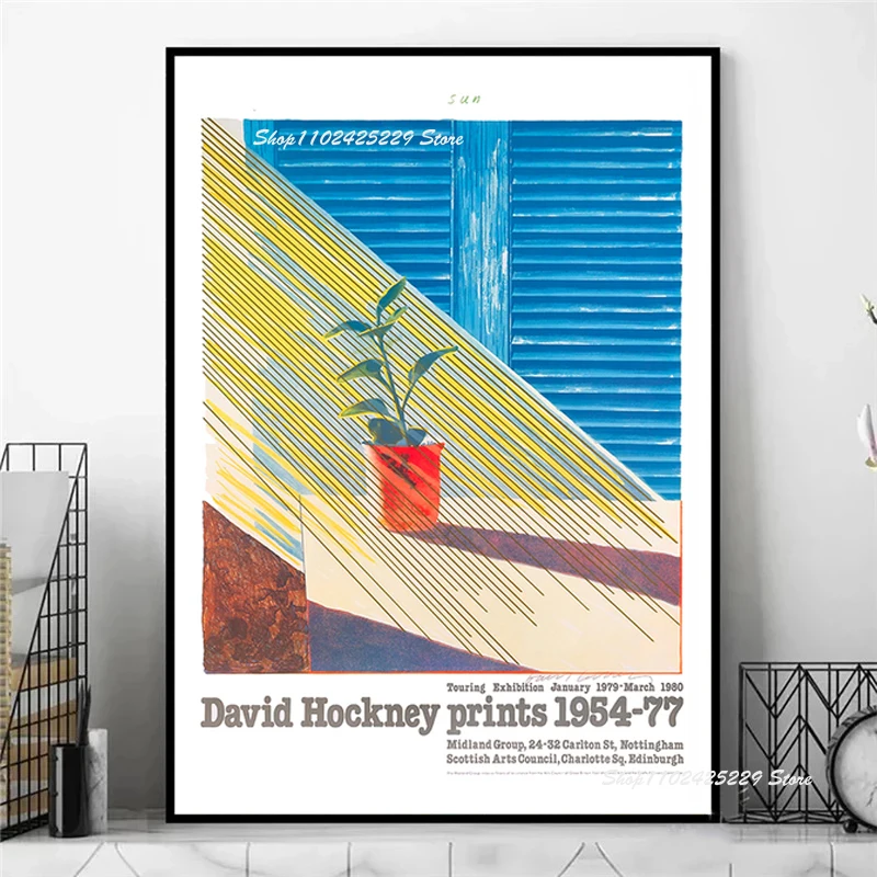 David Hockney Sunshine Vase Blue Window Poster Canvas Printing Painting Modern Living Room Wall Art Home Decoration Painting