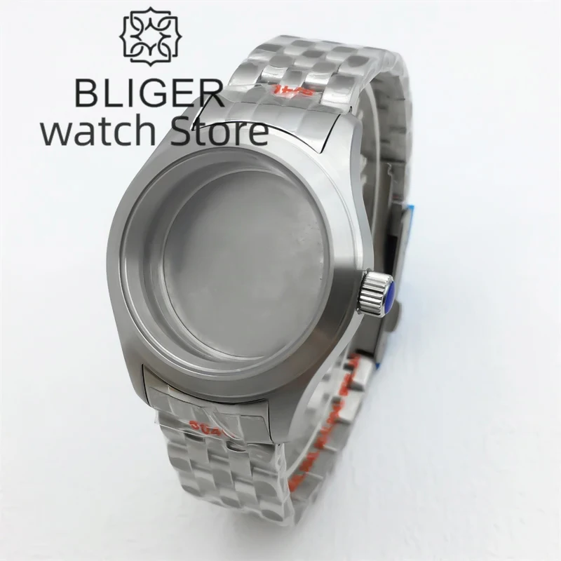 BLIGER 36mm 39mm Pilot Diver Brushed Watch Case Screw Crown Dome Sapphire Glass Fit NH35 NH36 ETA2824 PT5000 Miyota9015 Movement