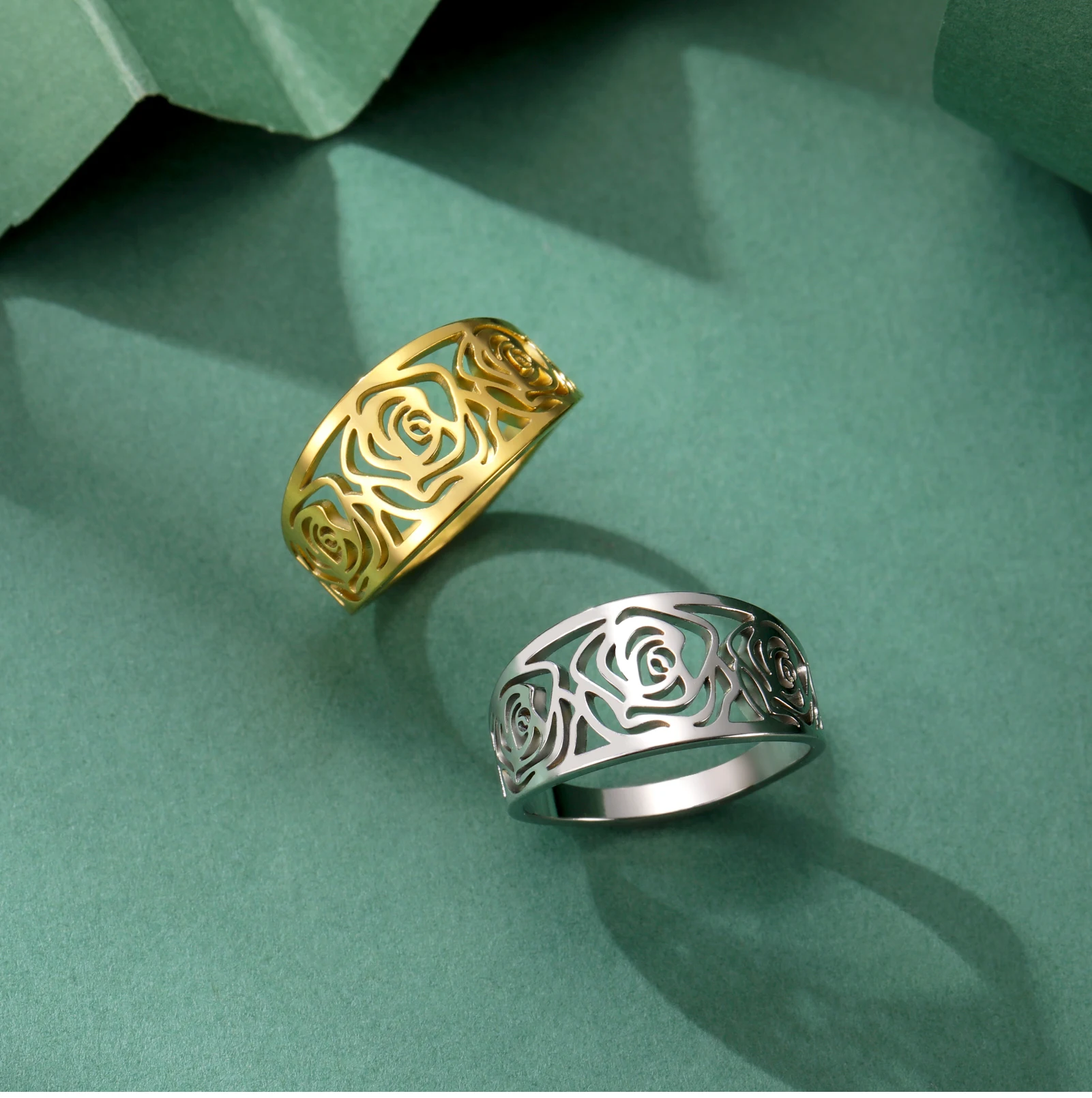 2026 Neuerscheinung Rose Damenringe Retro Edelstahl Goldfarben Täglicher Schmuck Sexy Accessoires für Frauen – Detail 13
