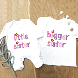 Big Sister/Little Sister Matching Sister Shirts Baby Grow Pregnancy Annoucement Baby Shower Gift New Big Sister Gifts Clothes