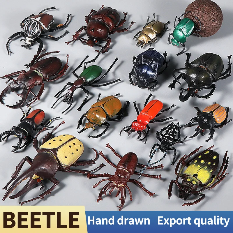 Unicórnio besouro longhornedbee simulado inseto modelo animal figuras de ação brinquedo educativo para crianças cena decoração coleção