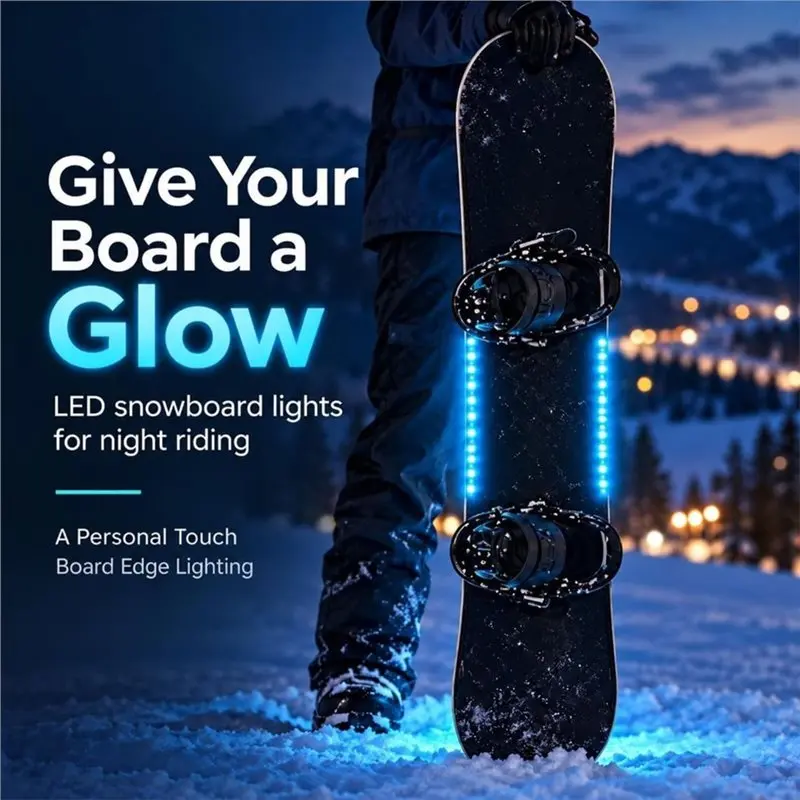 A79E-LED Snowboard Outline Light Kit For Night Riding With Wired Control And Pouch