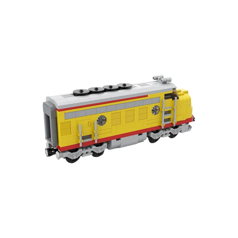 MOC DDA40X Diesel Locomotive Train Building Blocks Giant Heavy Freight Yellow American Engine Bricks Toy for Adult Gift