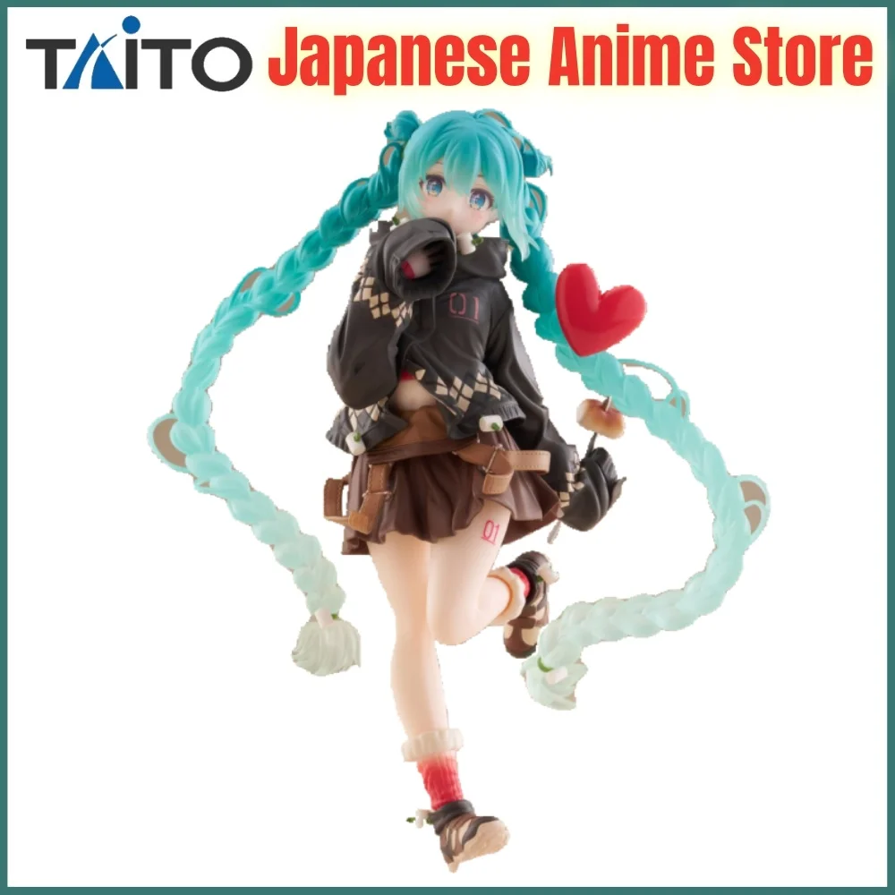 オリジナルタイトー初音ミクアニメミクアウトドアファッションアニメフィギュアアクションフィギュアモデルフィギュアーツコレクター装飾おもちゃ