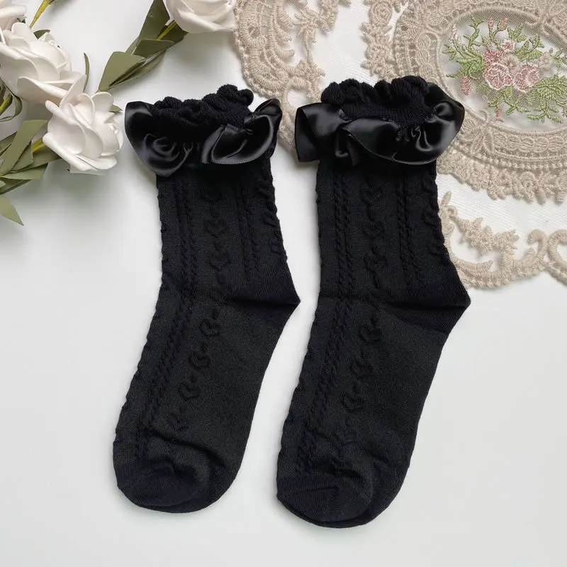 3 أزواج الربيع والخريف جديد الحلو ولطيف فتاة فقاعة الفم الدانتيل الجوارب القصيرة موضة تنوعا بلون الجوارب القصيرة 2026