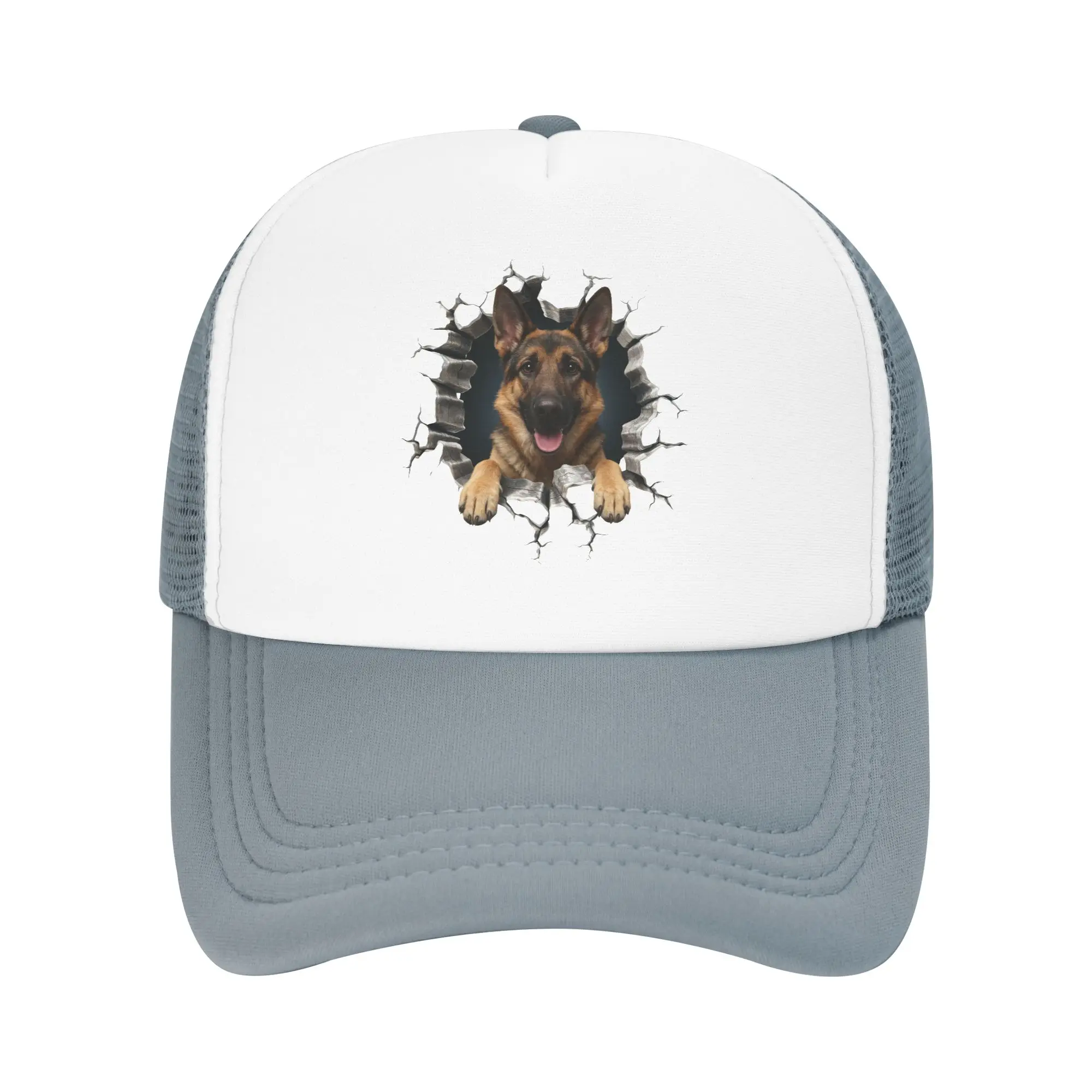 Fashion Breaking Through German Shepherd Trucker Hat Adult Dog Lover Adjustable Baseball Cap Men Women Sports  Trucker Cap