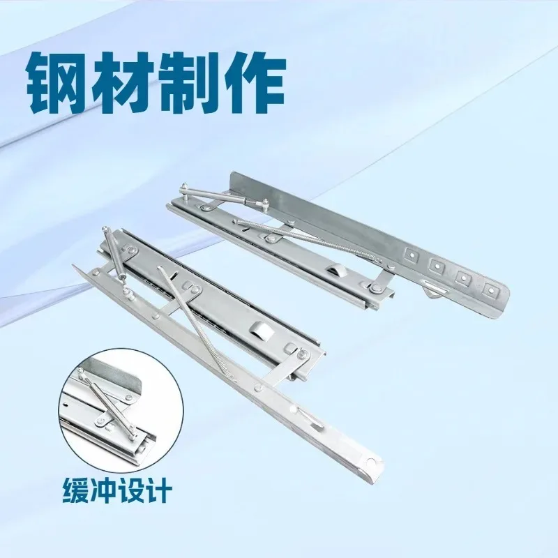 1 Set Telescopic Dining Table Lift Slides Rails Interchange Between Square and Round Tables Push-pull Hidden Table Hardware