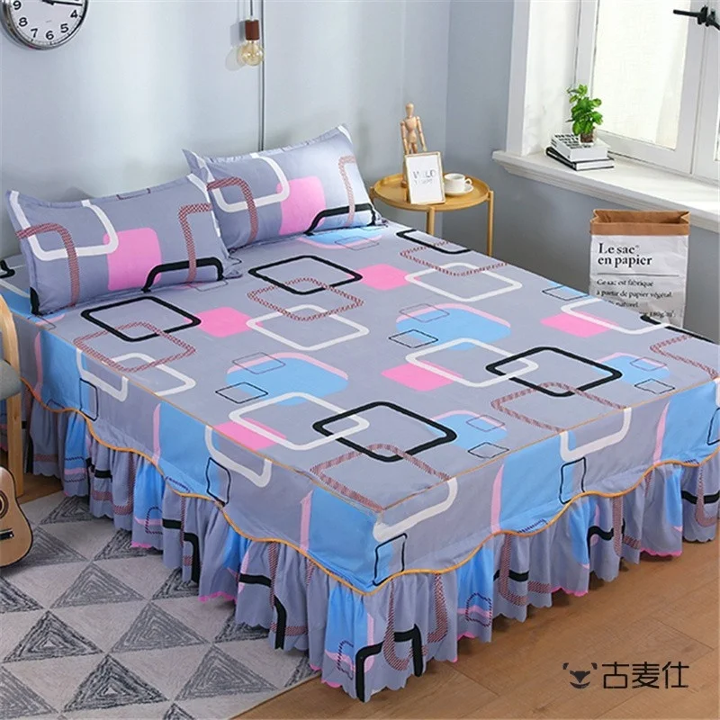 

Thiened Pure Cotton Quilt Cover All Seasons Anti-Slip Bed Skirt Women's Sle Comforter Cover Single Bed Canopy Traditional...