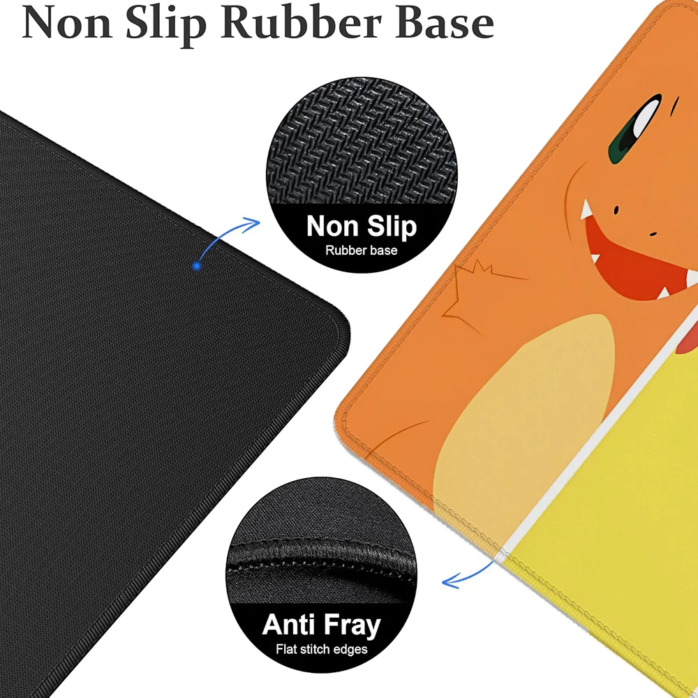 Bonito mousepad gamer tapete de mesa de borracha sobre borda antiderrapante kawaii gaming teclado almofada p-pokemons mouse pads acessórios do computador